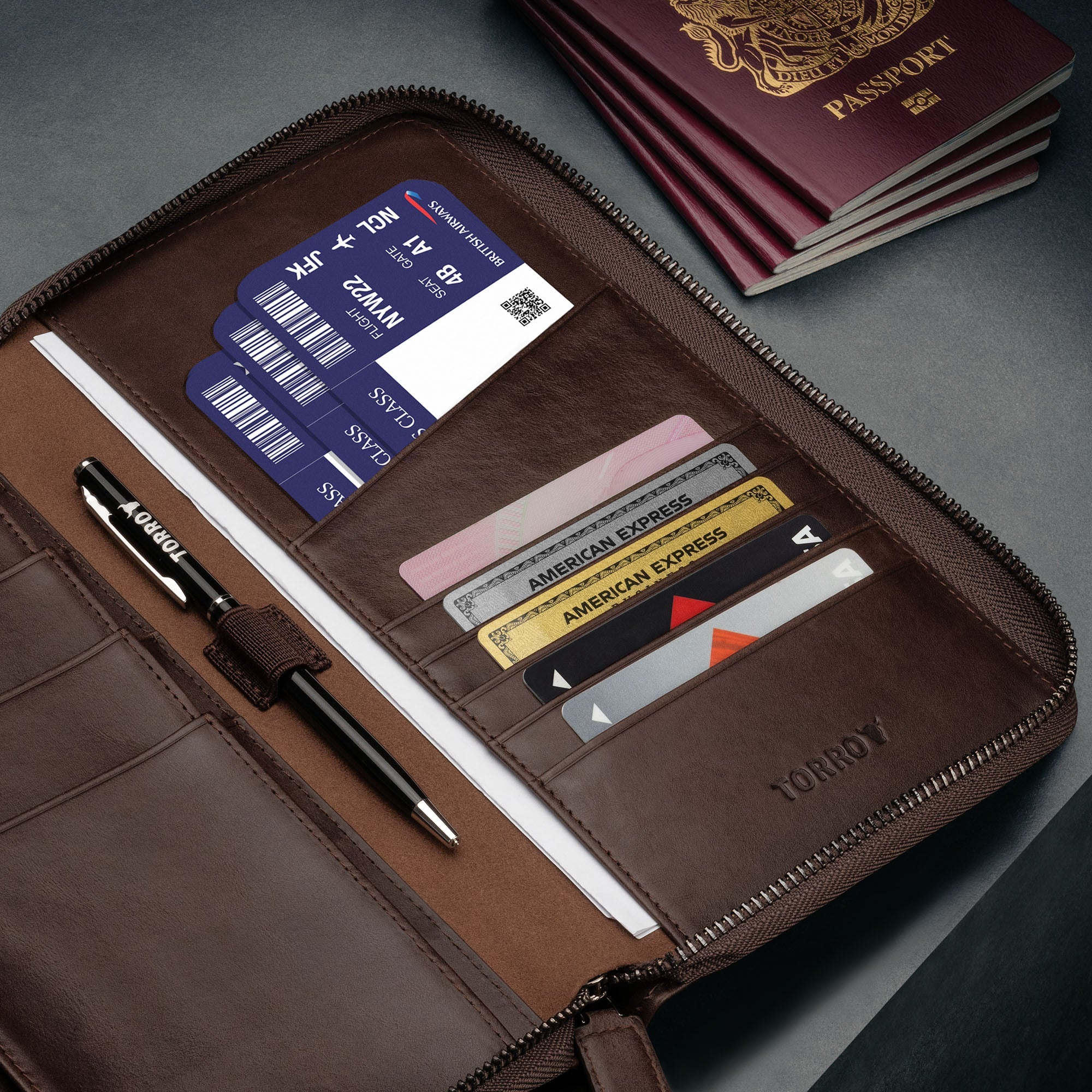 Leather Family Travel Wallet & Passport Holder - Image 9