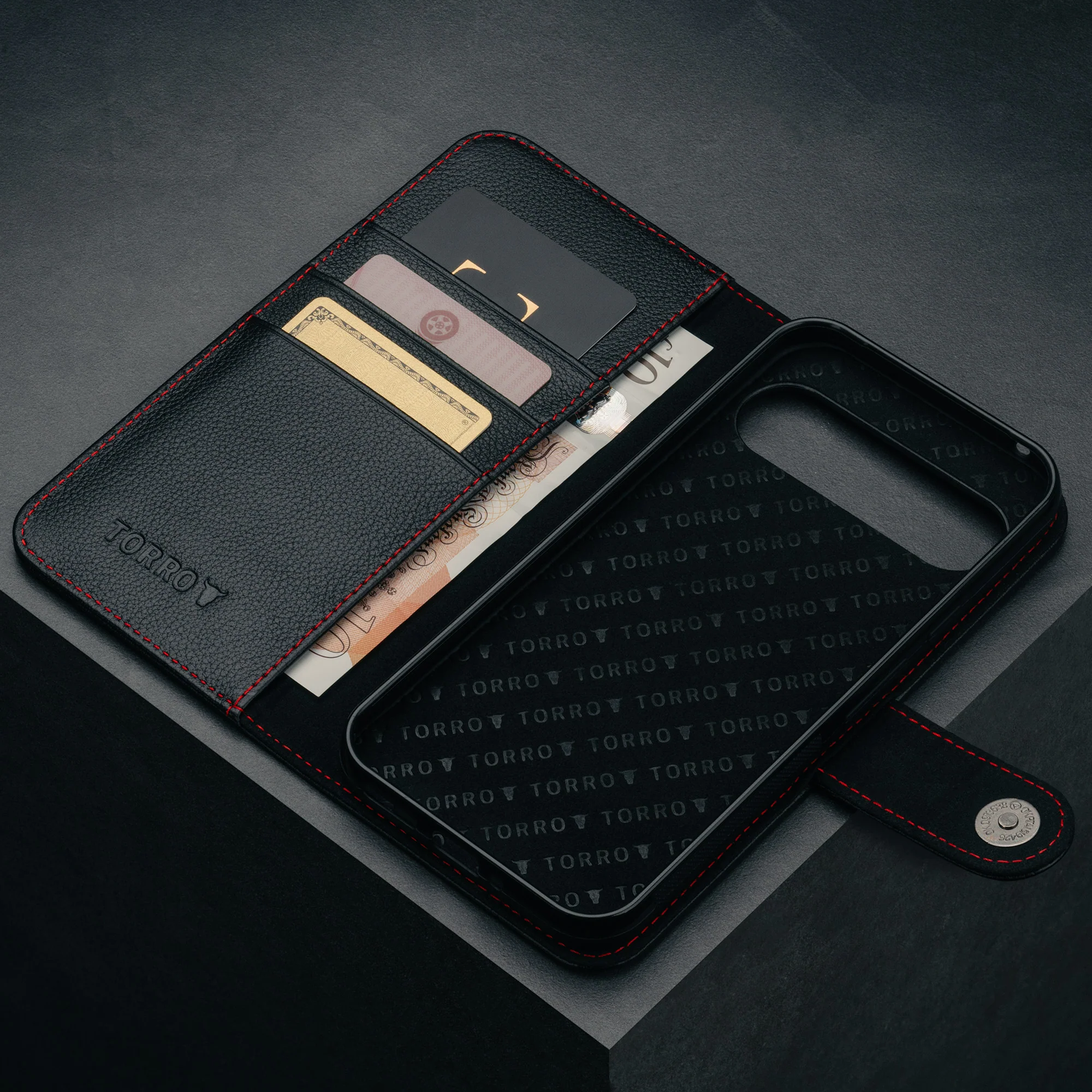 Google Pixel 9 Pro Leather Wallet Case (with Stand function) - Image 5