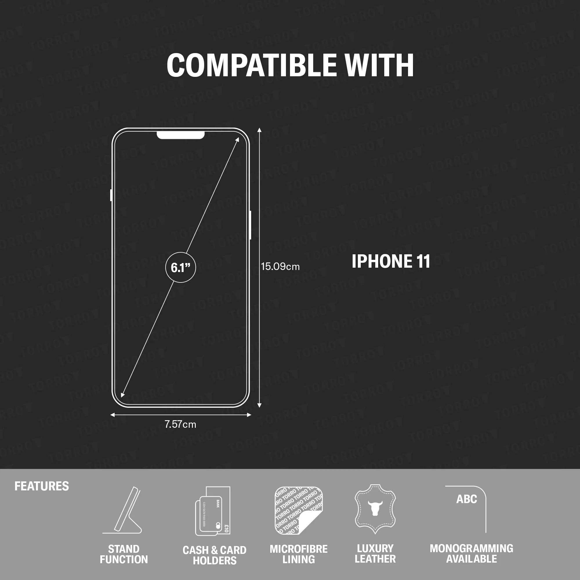Apple iPhone 11 Leather Wallet Case (with Stand function) - Image 2