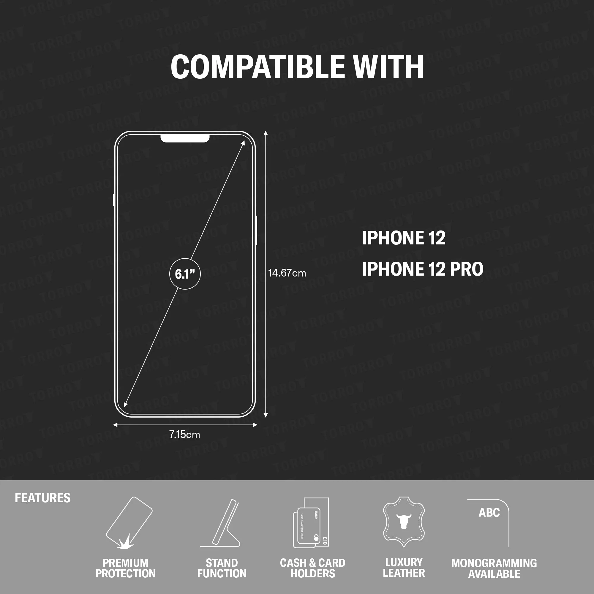Apple iPhone 12 & iPhone 12 Pro Leather Wallet Case (with Stand Function) - Image 6