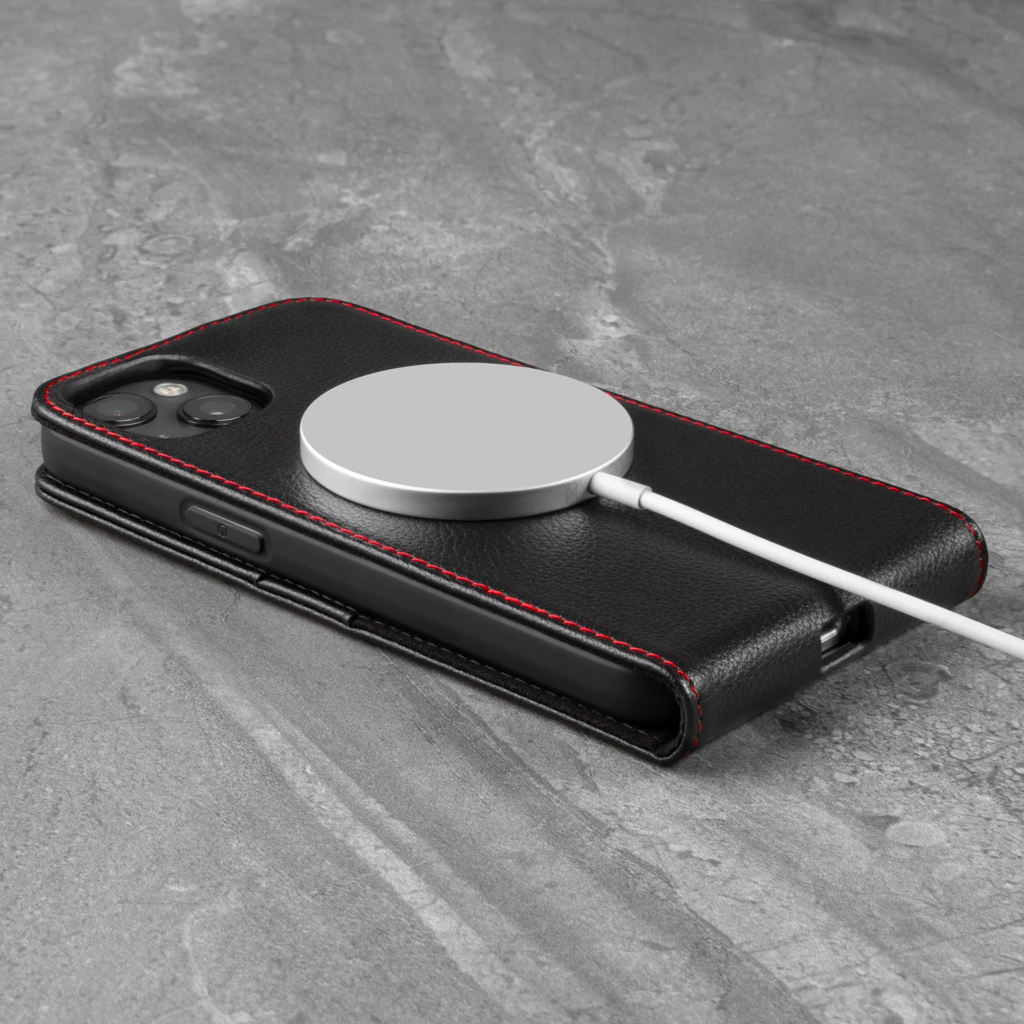 Apple iPhone 13 Leather Flip Case (MagSafe Charging) - Image 4