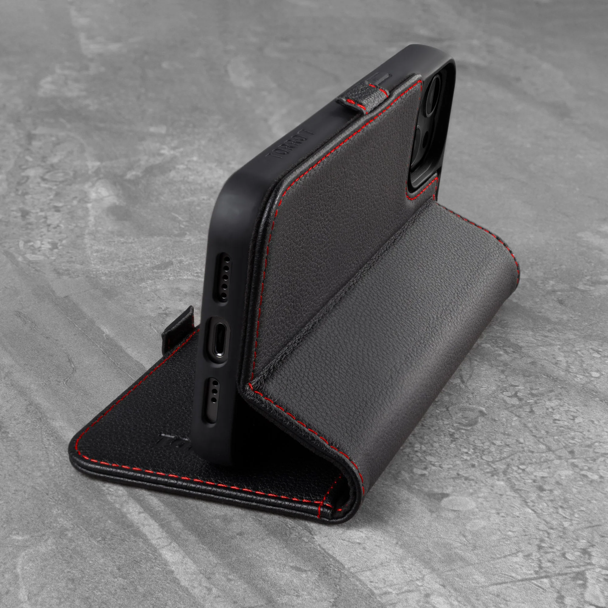Apple iPhone 13 Pro Max Leather Wallet Case (with Stand function) - Image 6