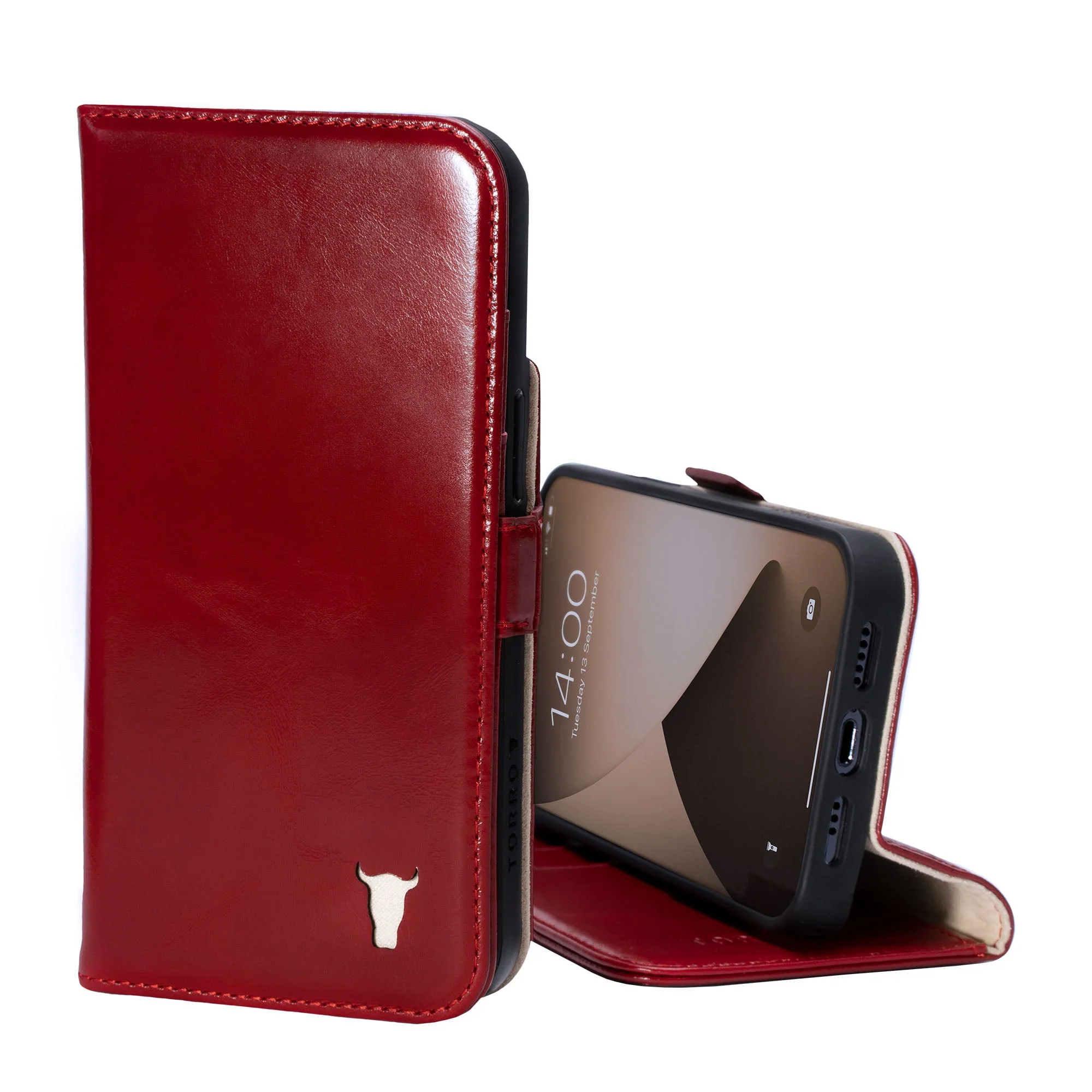 Apple iPhone 14 Pro Max Leather Wallet Case (with Stand function) - Image 3