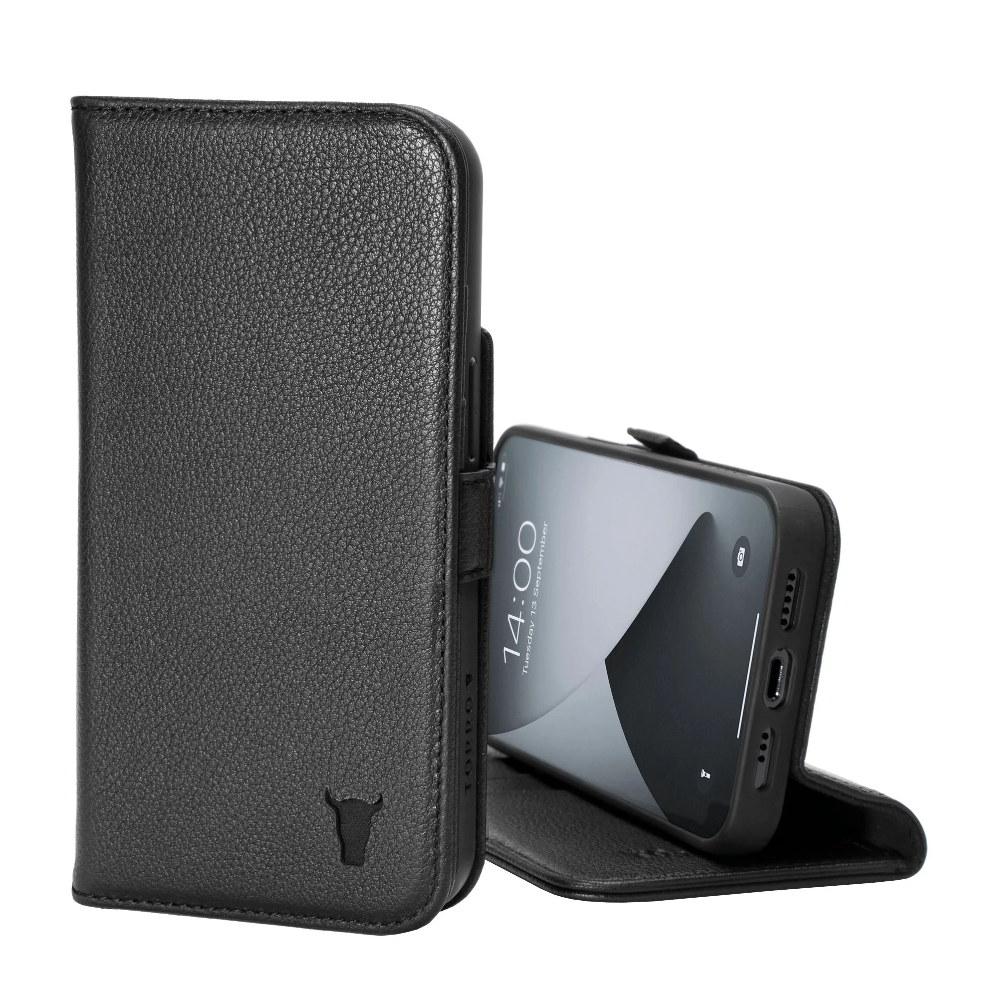 Apple iPhone 14 Pro Max Leather Wallet Case (with Stand function) - Image 4