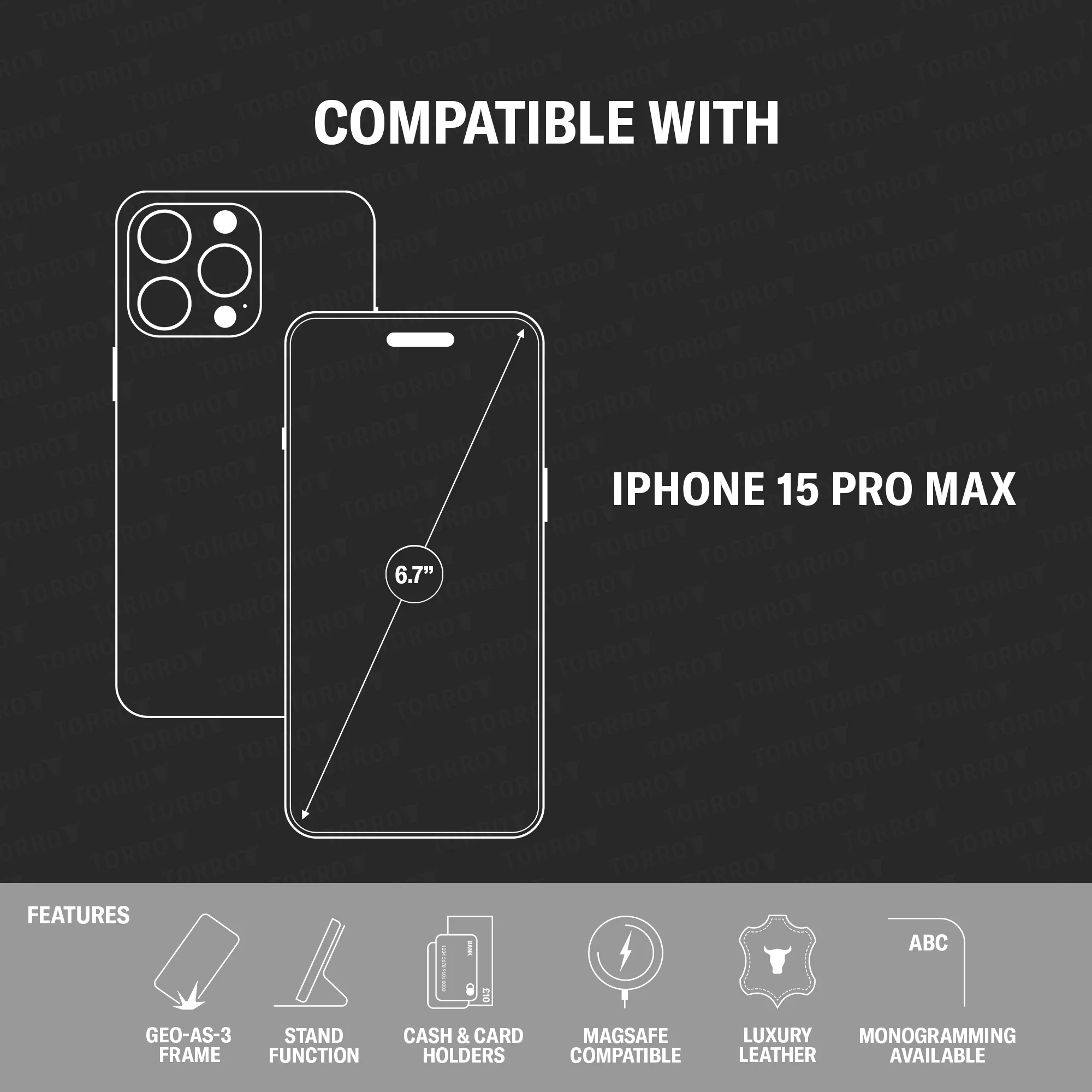 Apple iPhone 15 Pro Max Leather Wallet Case (MagSafe Charging) - Image 7