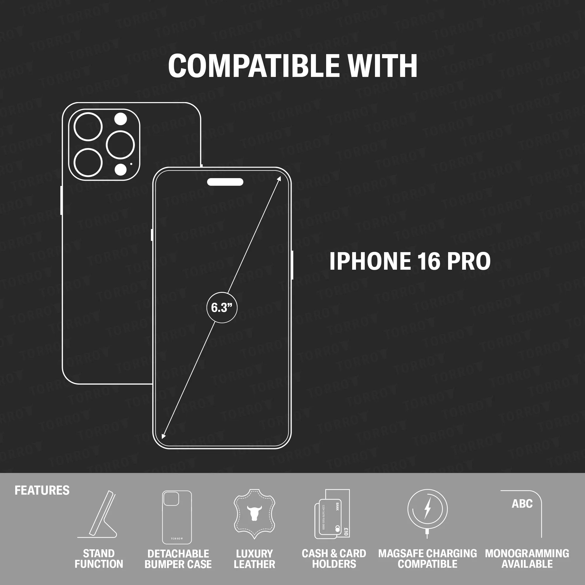 Apple iPhone 16 Pro 2-in-1 Leather Wallet Case (with Detachable Cover & MagSafe Compatible) - Image 5