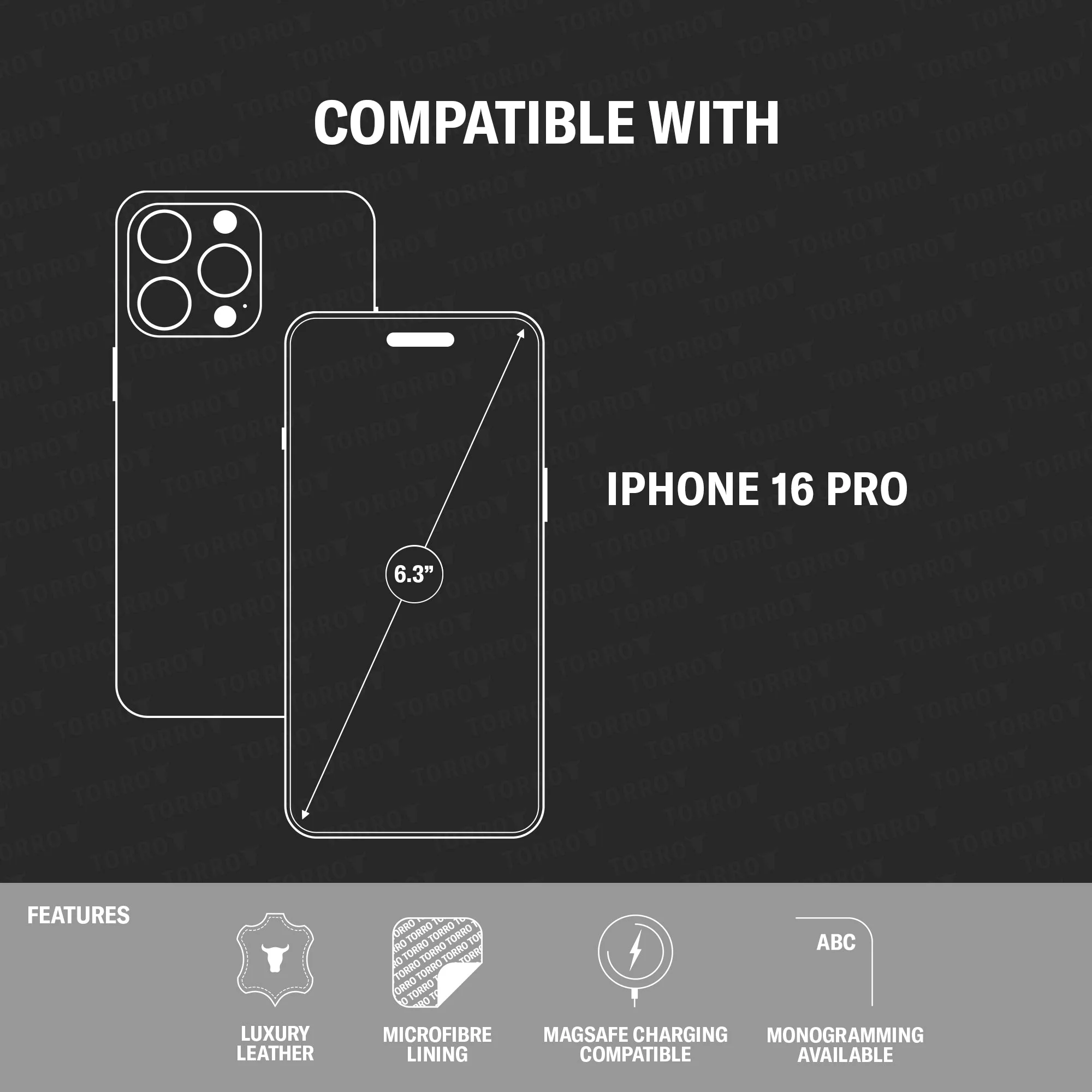 Apple iPhone 16 Pro Leather Slimline Bumper Case (MagSafe Compatible) - Image 4