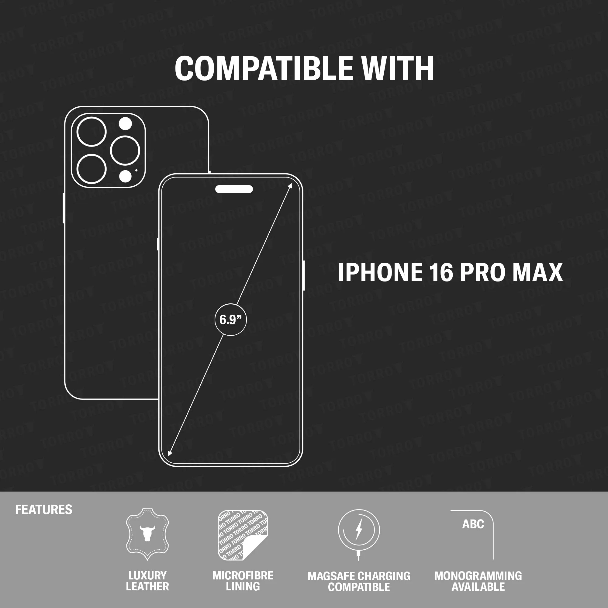 Apple iPhone 16 Pro Max Leather Slimline Bumper Case (MagSafe Compatible) - Image 4