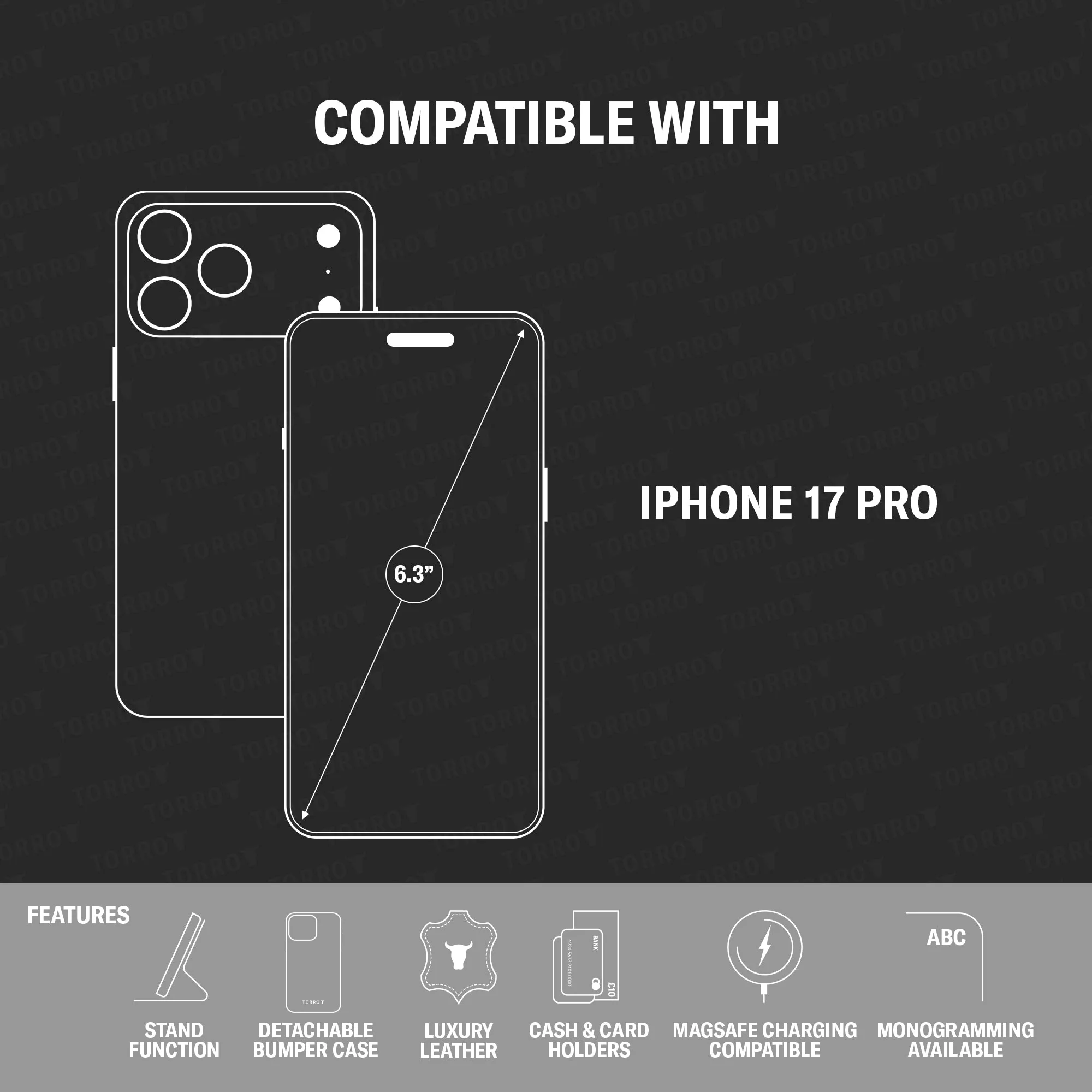 Apple iPhone 17 Pro 2-in-1 Leather Wallet Case (with Detachable Cover & MagSafe Charging) - Image 5