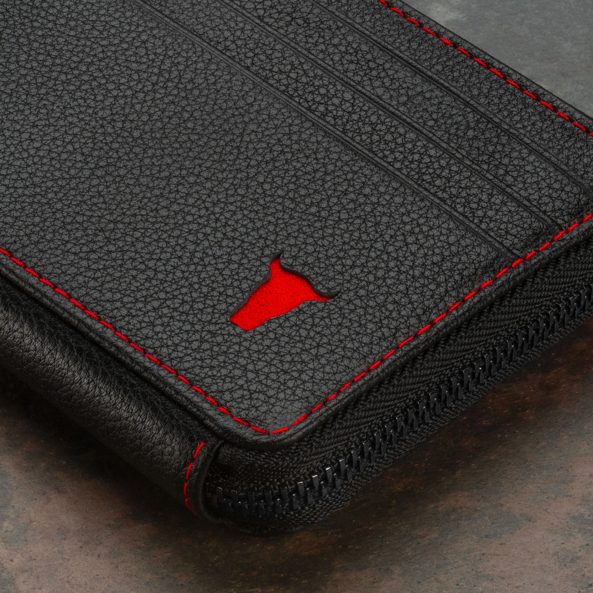 Leather Zipped Coin Purse with Card Holder - Image 5