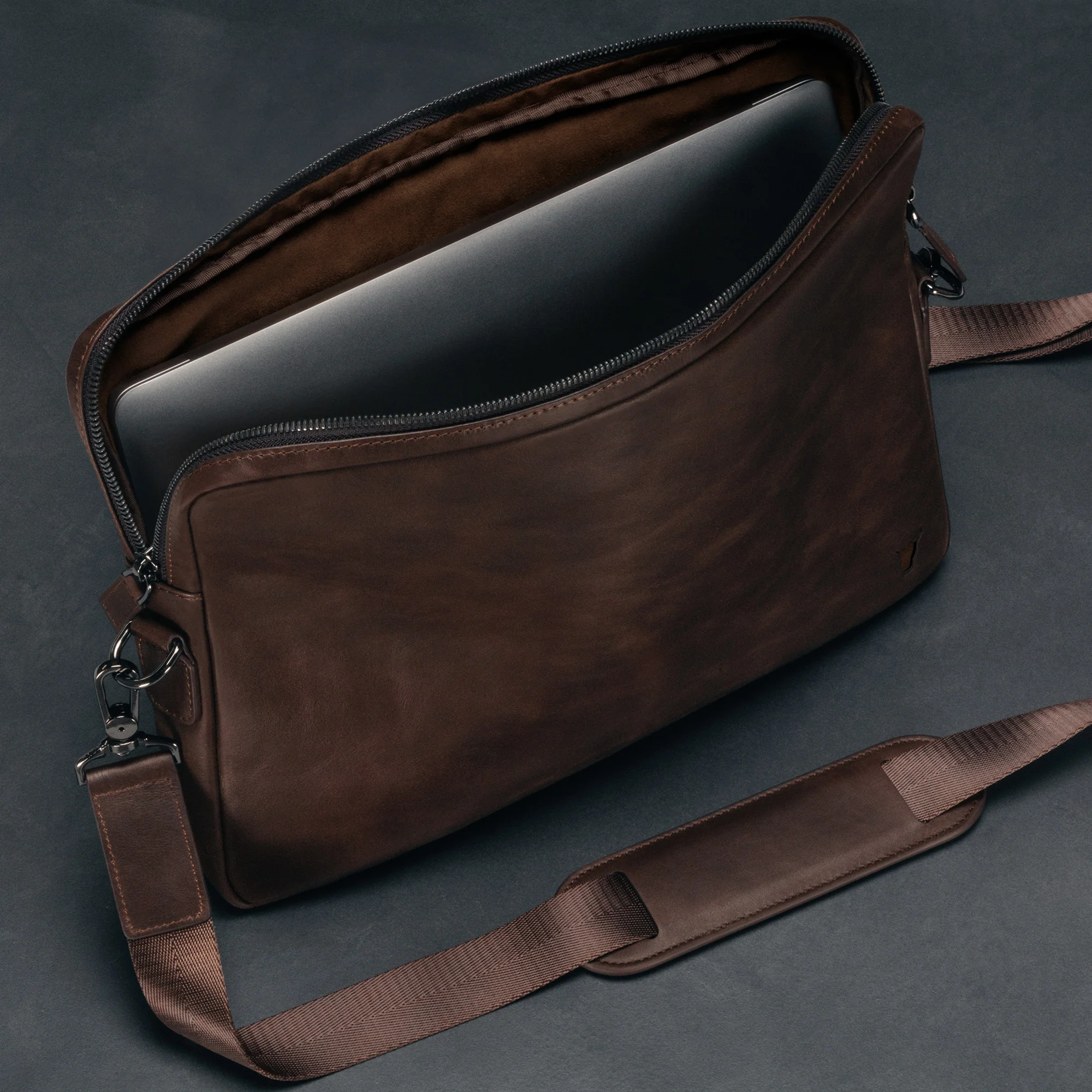 Slim Leather Laptop Bag - Image 11