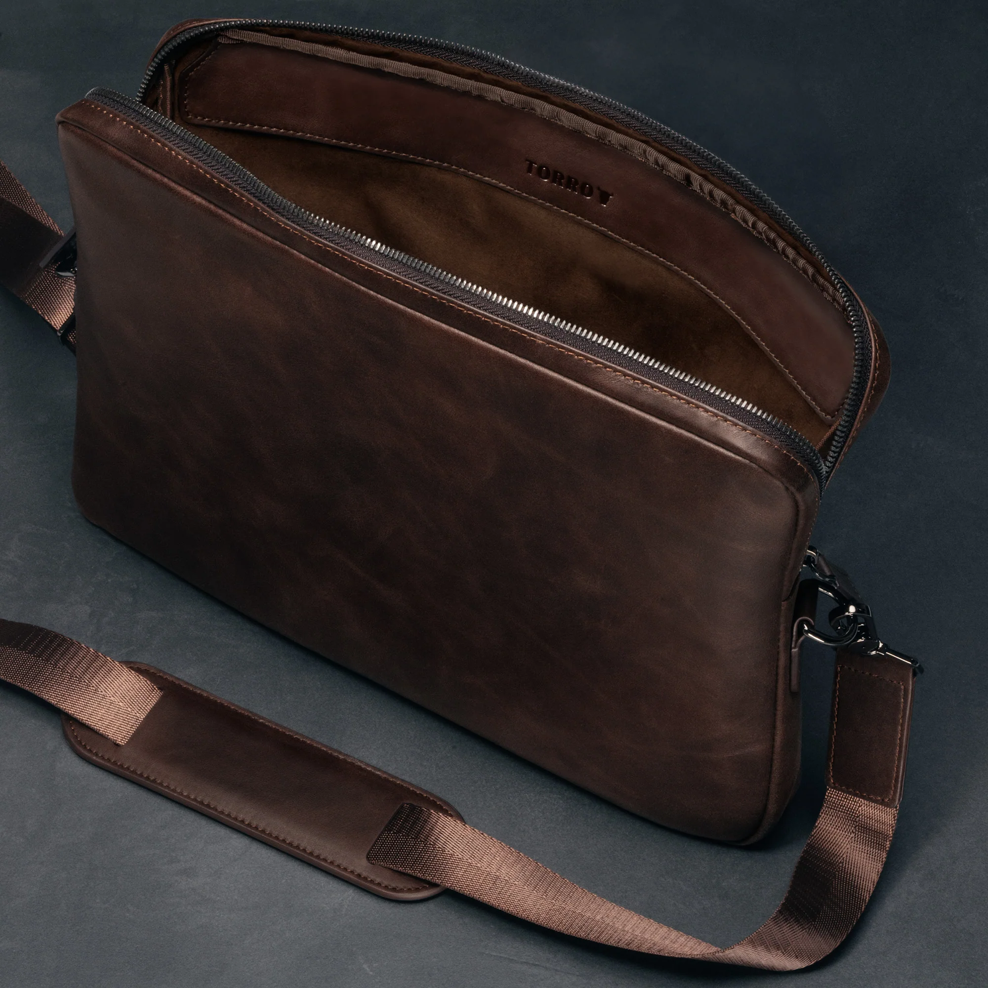 Slim Leather Laptop Bag - Image 12