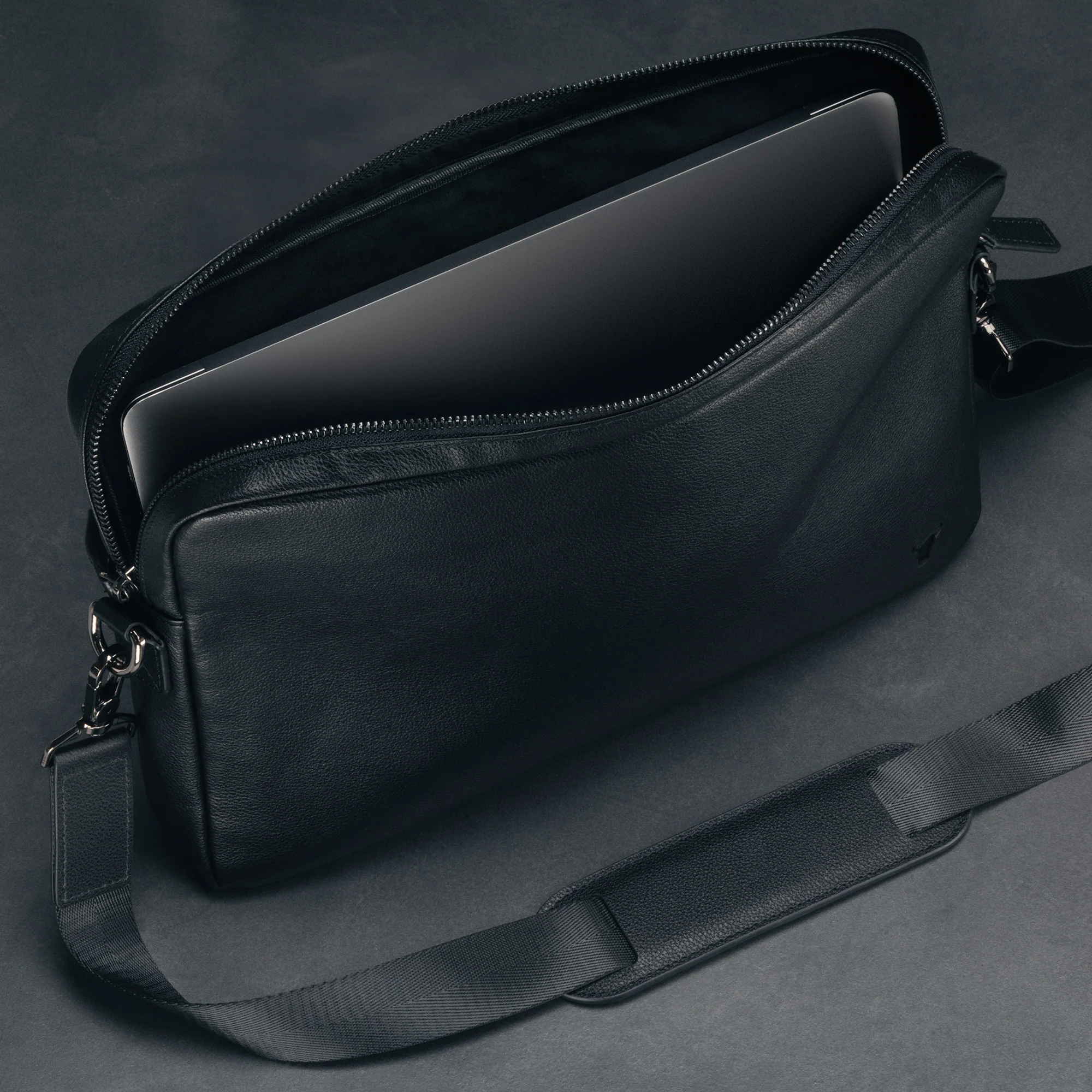 Slim Leather Laptop Bag - Image 6