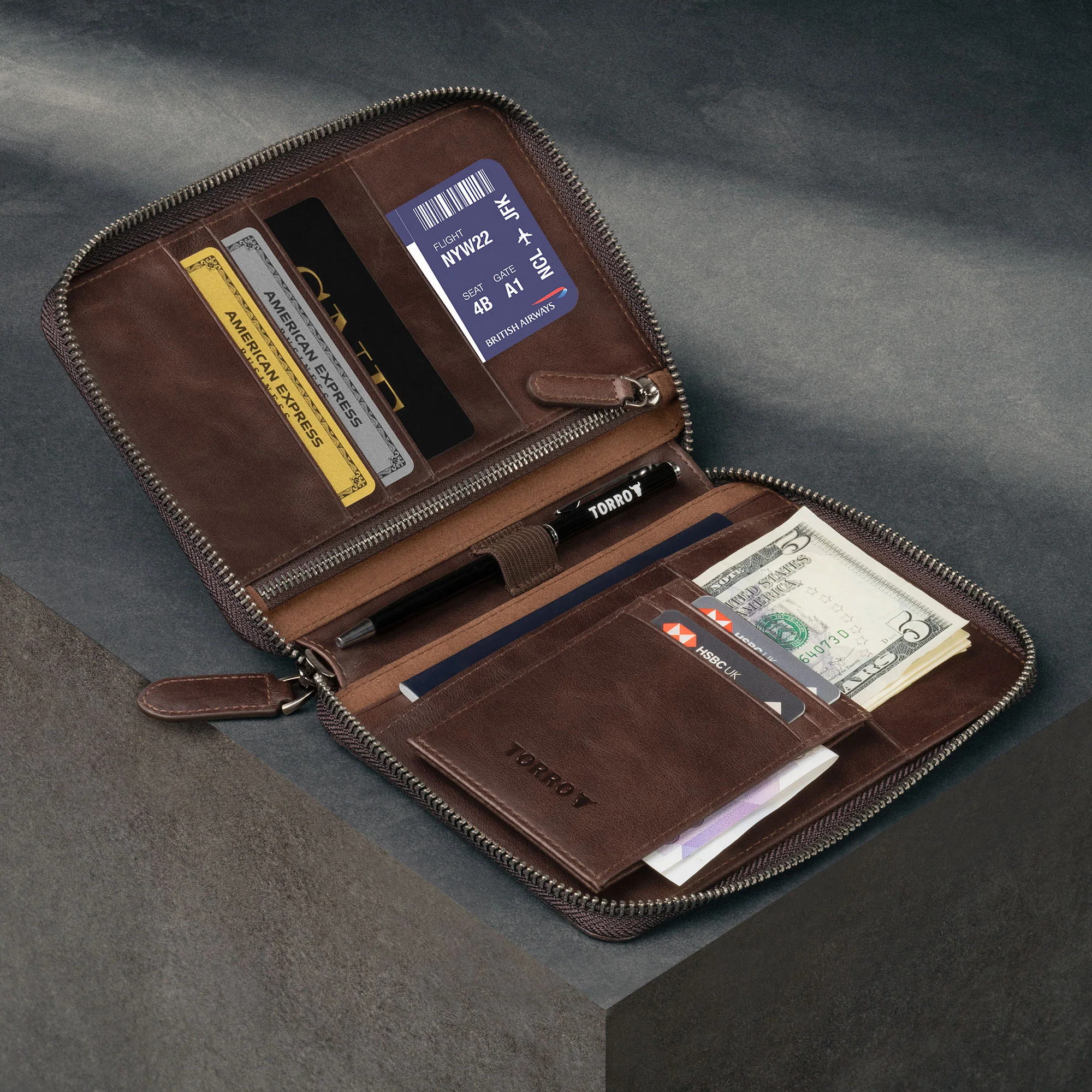Leather Travel Wallet & Passport Organiser (with RFID Protection) - Image 9